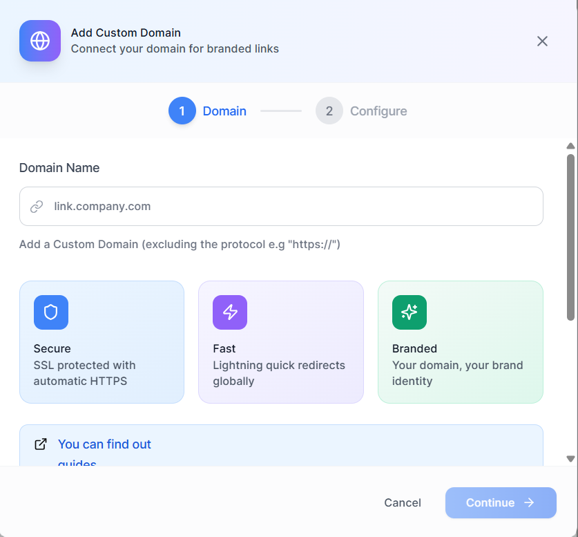 Link Squeeze Add Domain