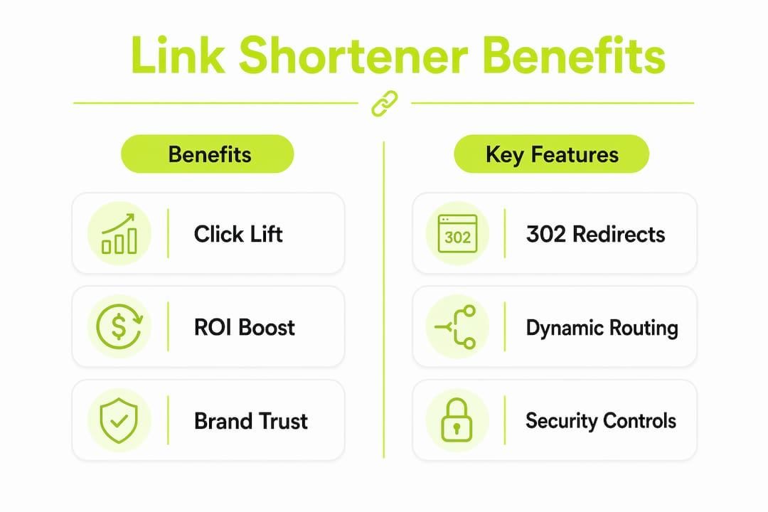 Infographic showing benefits and key features
