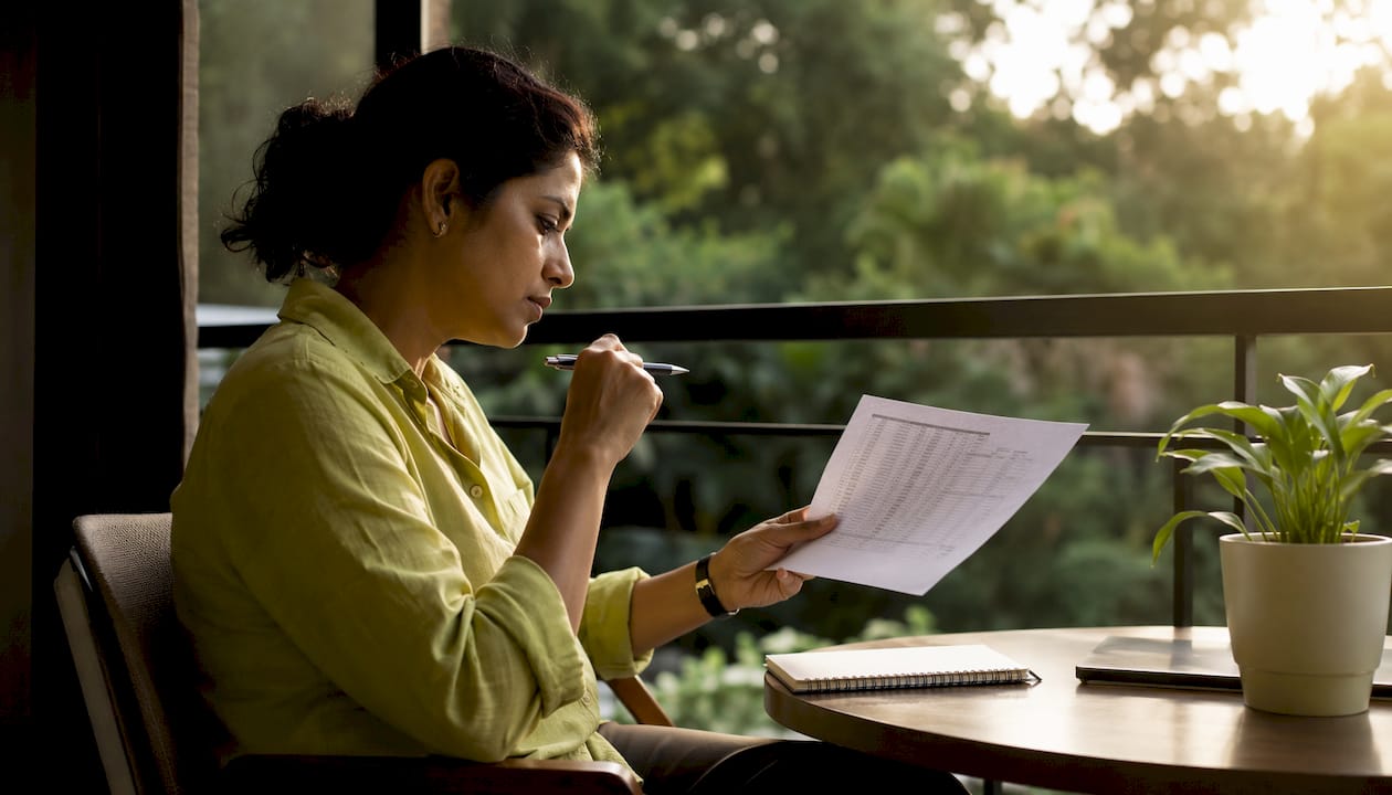 Woman analyzing UTM parameters at home desk
